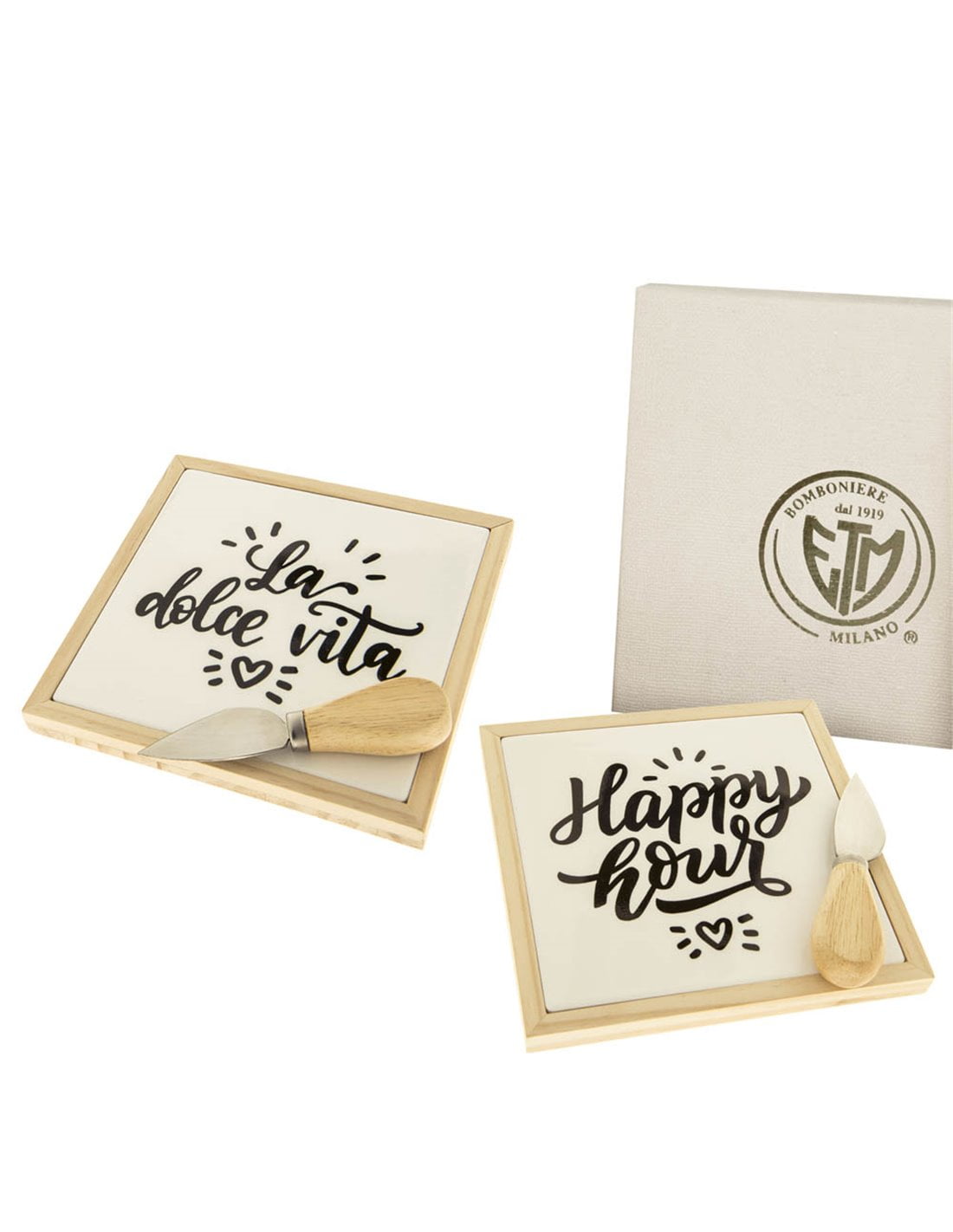 Bomboniera utile vassoio e coltello da formaggio