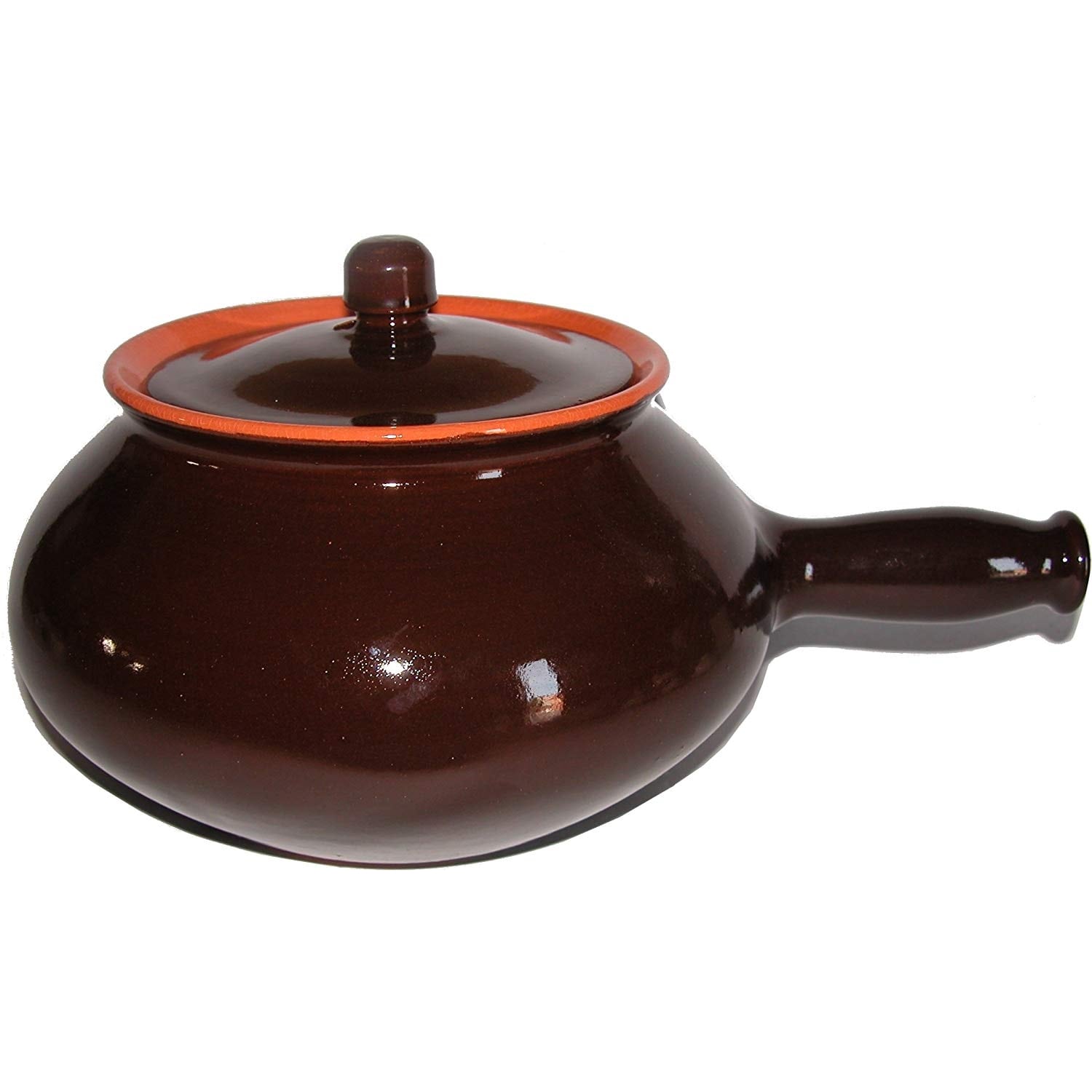 Bruna Colì cuocipatate in coccio terracotta con coperchio 22 x 14 cm per forno o gas - immagine 2