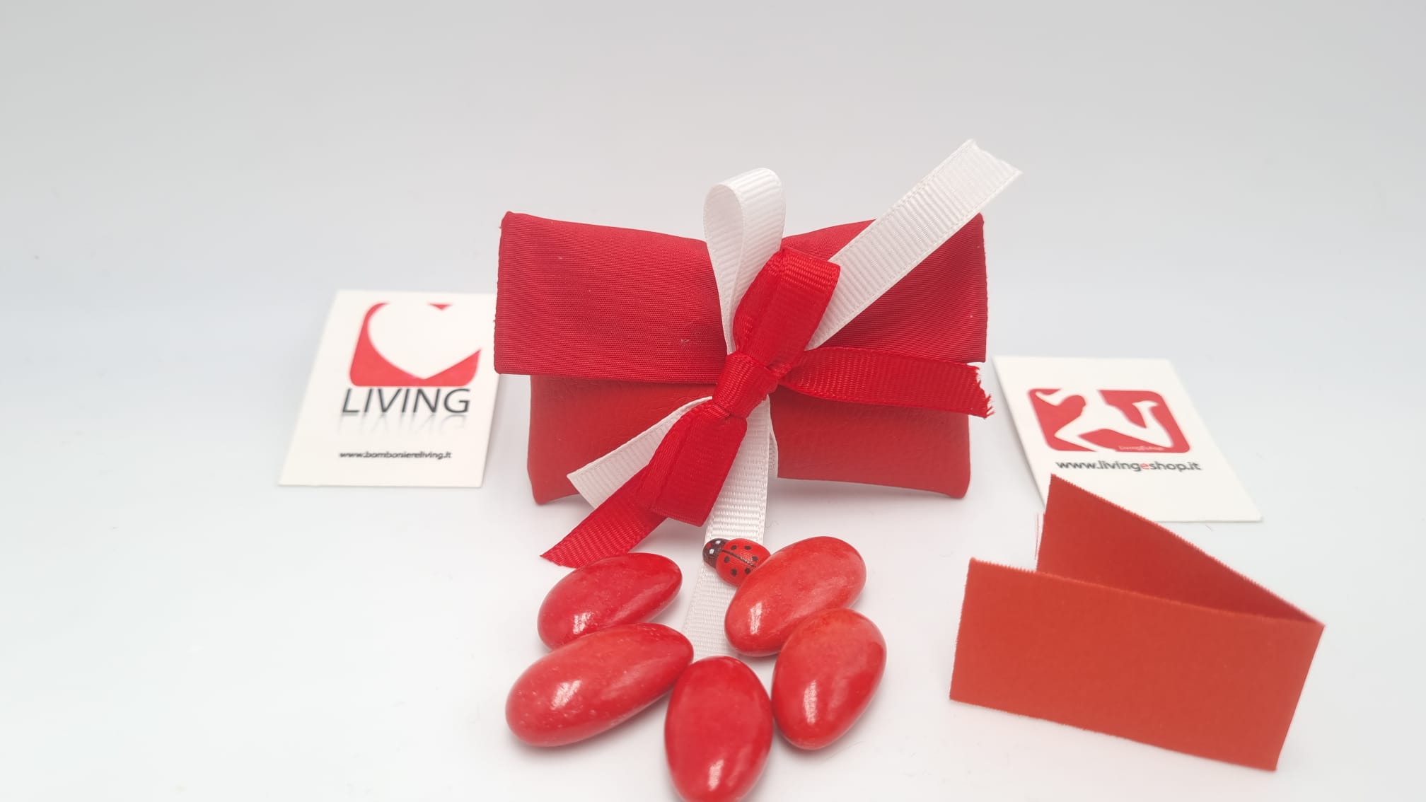 Sacchetto laurea bustina tessuto rosso