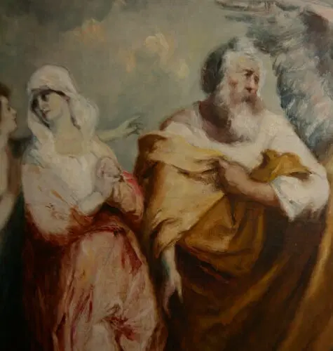 Stupendo olio su tela “L’entrata della Vergine Maria E San Giuseppe a Betlemme” F. Maury (1861-1933) - immagine 8