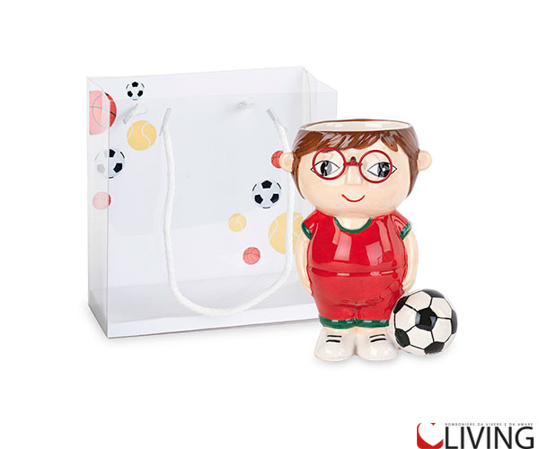 Bomboniera cachepot porcellana calciatore