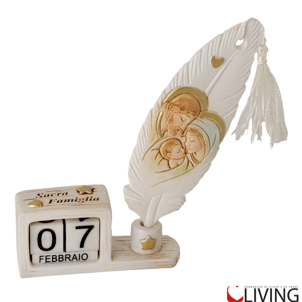 Bomboniera calendario Sacra Famiglia linea Plume