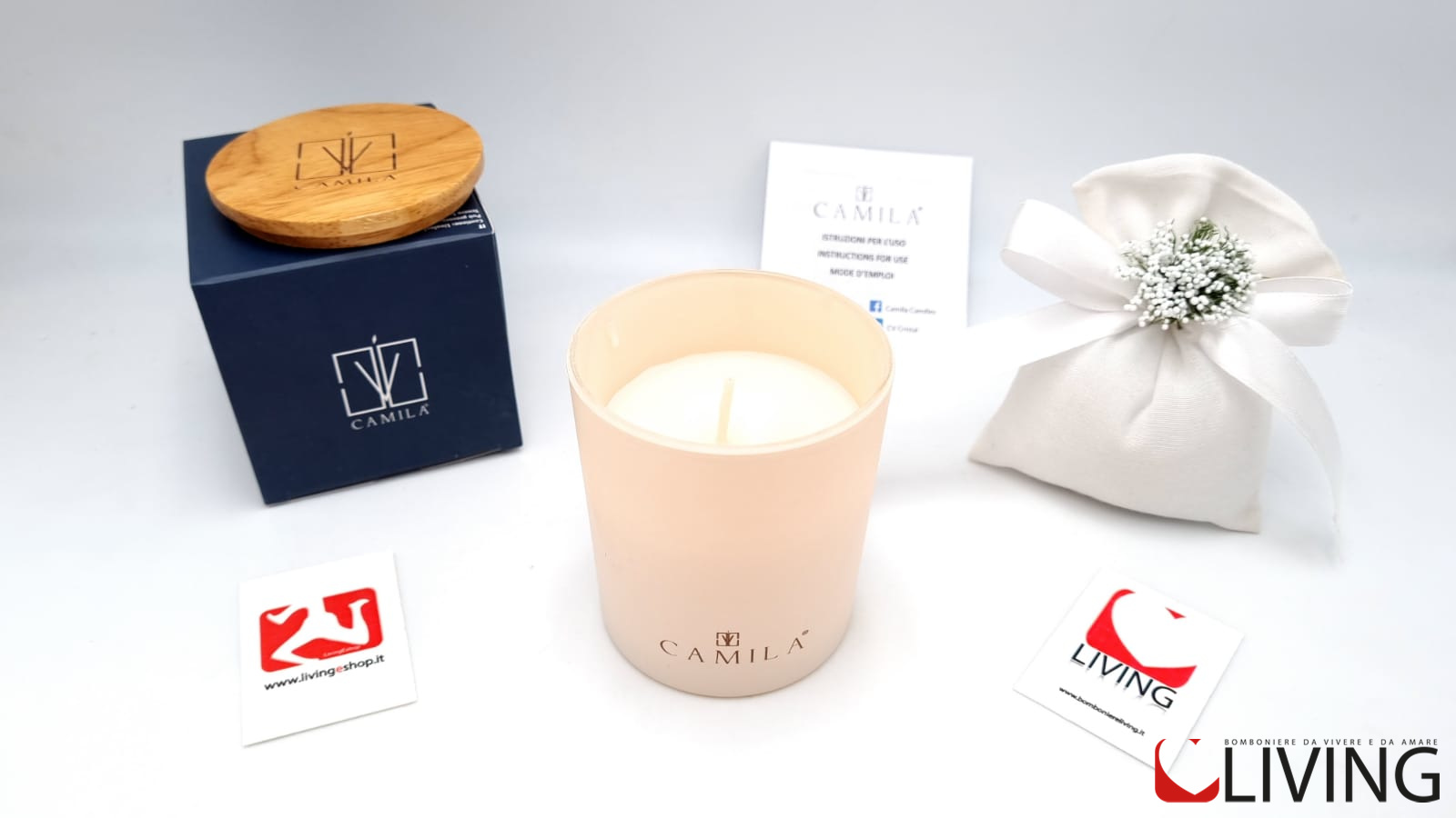 Candela panna fragole uva e vino barattolo vetro colore pesca - immagine 3