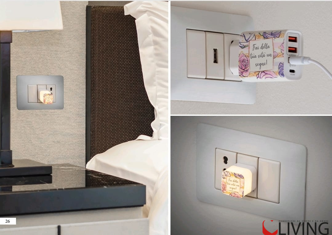 Bomboniera caricabatterie Fai della tua vita un sogno - immagine 3