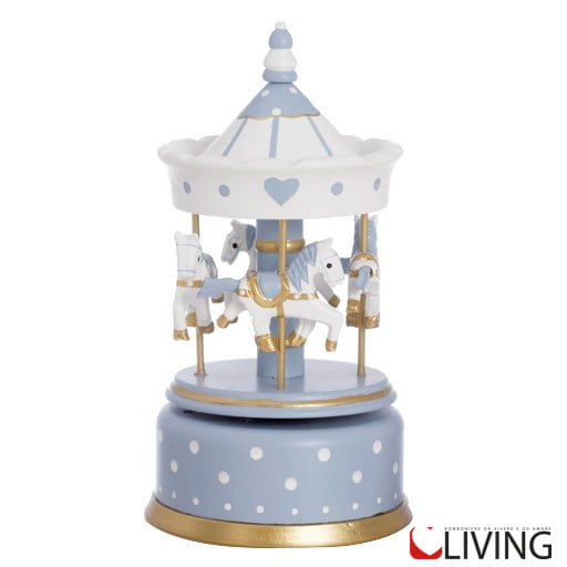 Bomboniera carillon medio celeste a pois