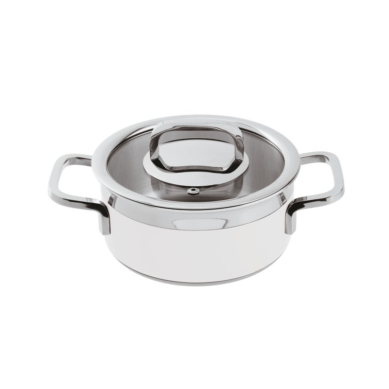 Casseruola con coperchio bianca series 12300 3-ply cm.16
