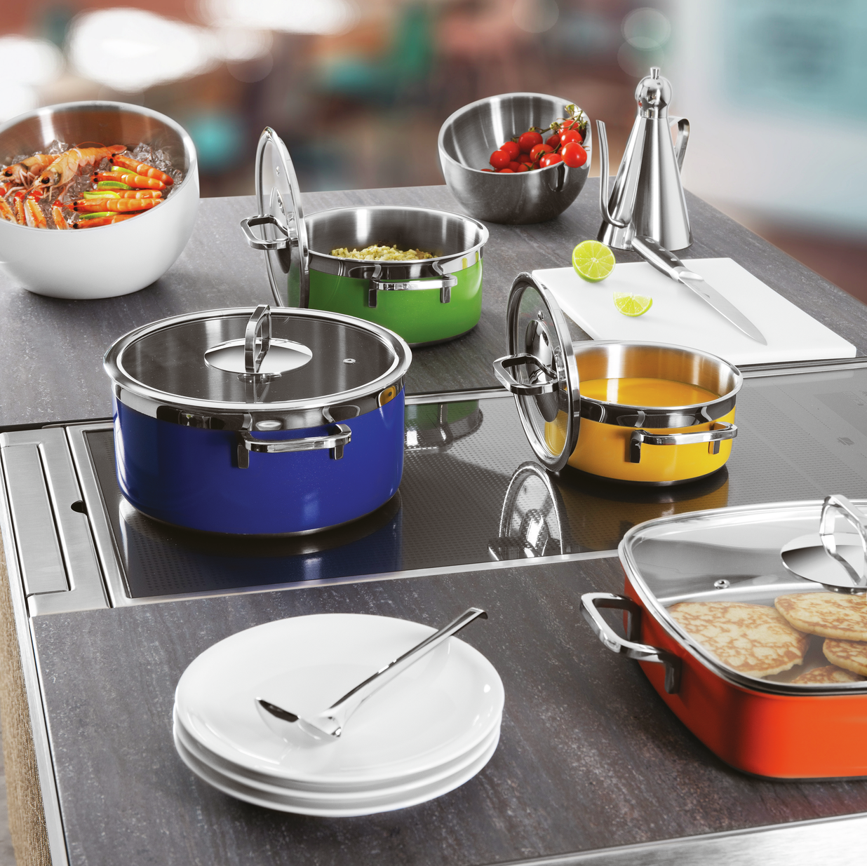 Casseruola con coperchio bianca series 12300 3-ply cm.16 - immagine 2