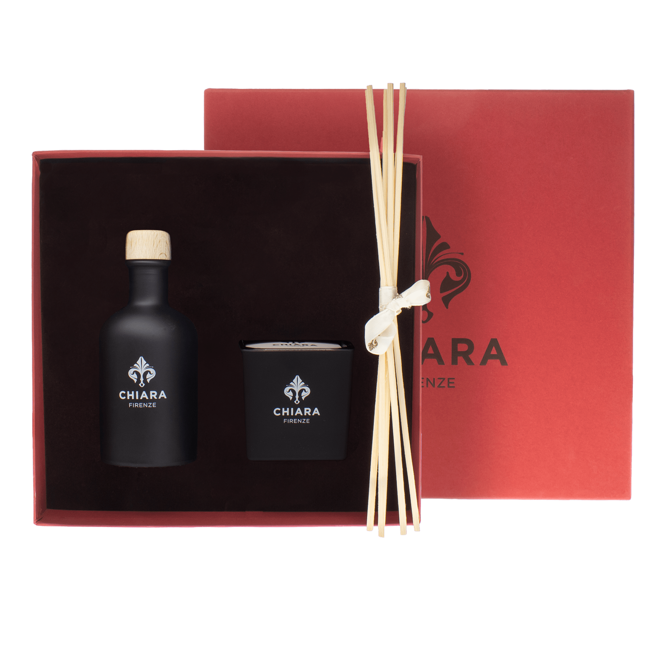 Chiara Firenze Cofanetto Candela 80 g + bottiglia 100 ml Nero di Bacco