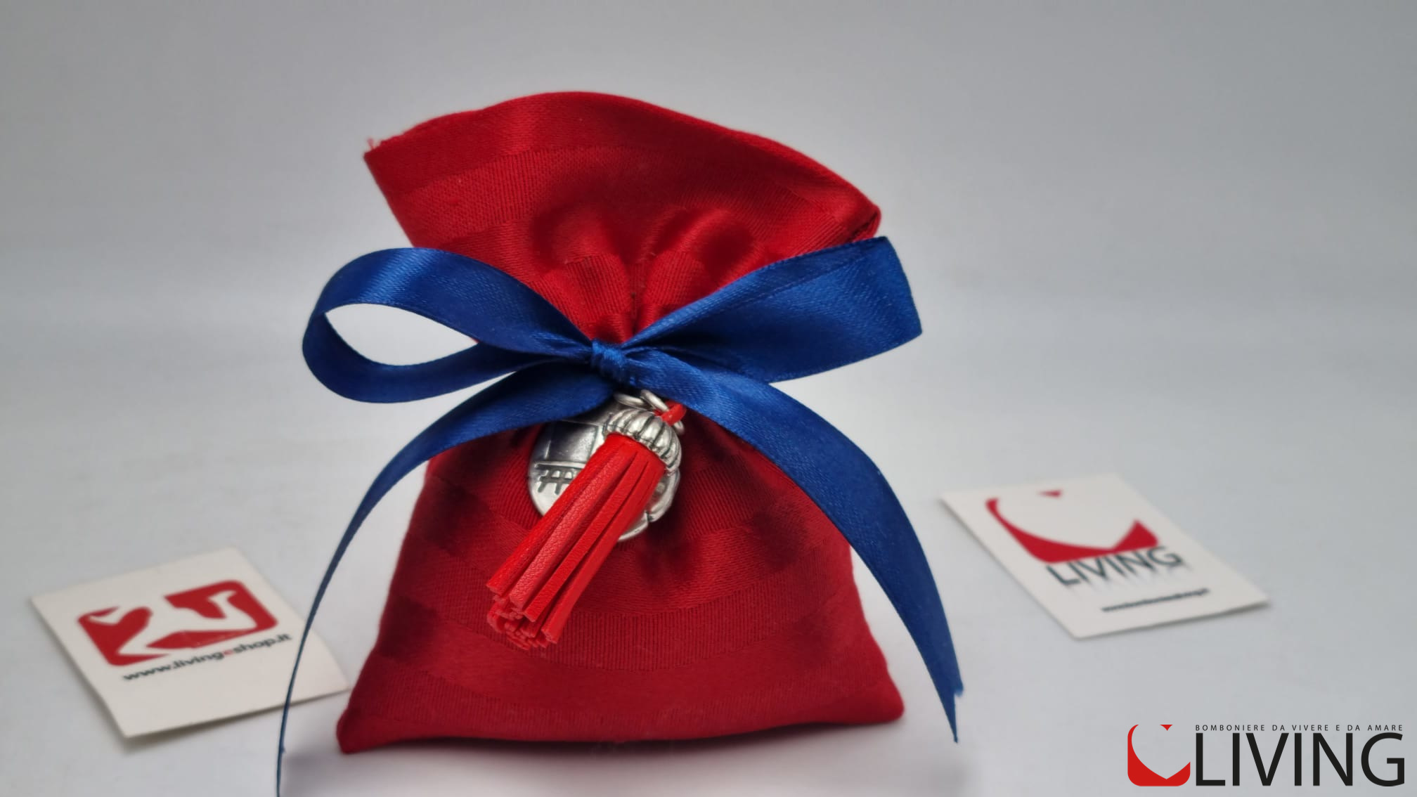 Bomboniera laurea ciondolo ingegneria ambientale con nappina rossa - immagine 2