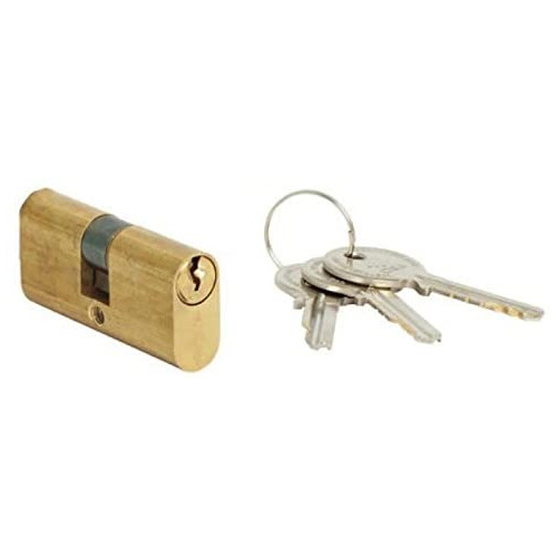 Cisa Cilindro ovale in ottone con perni anti chiusura in bronzo e tre chiavi destre