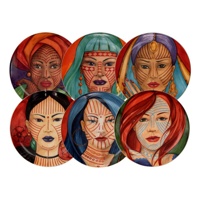 Confezione 6 piatti pane misti animae cm.16