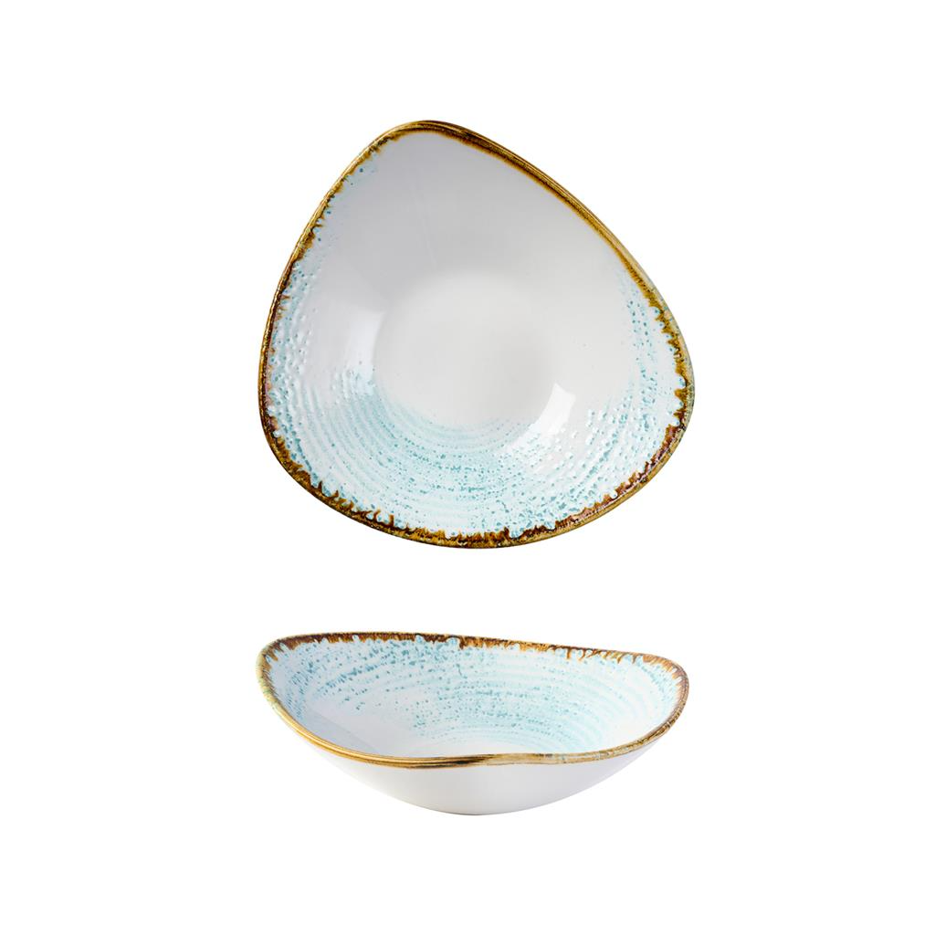 Coppa triangolare homespun accents aquamarine cm.18,5