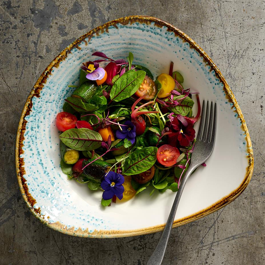 Coppa triangolare homespun accents aquamarine cm.18,5 - immagine 2