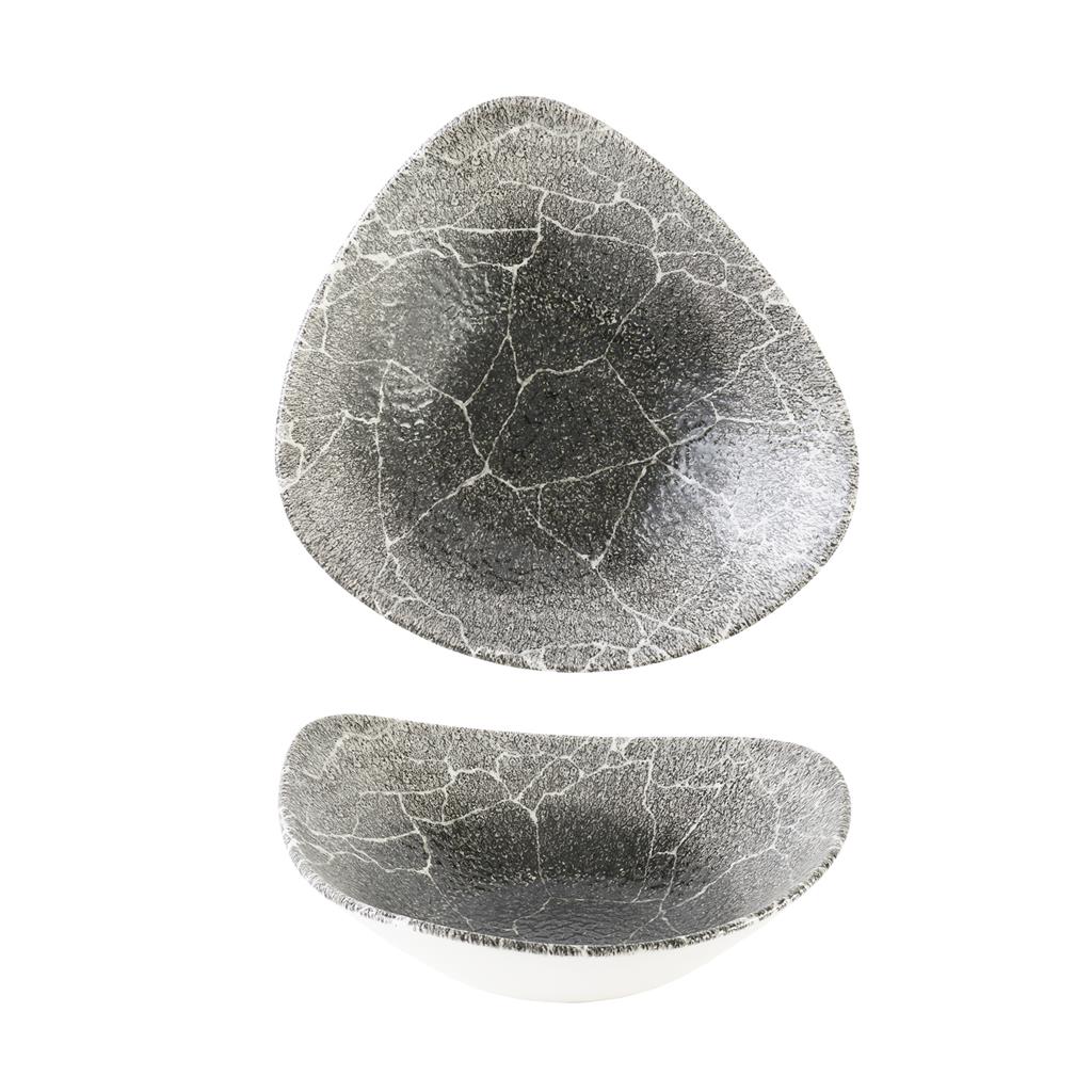 Coppa triangolare kintsugi reverse quartz black cm.18,5