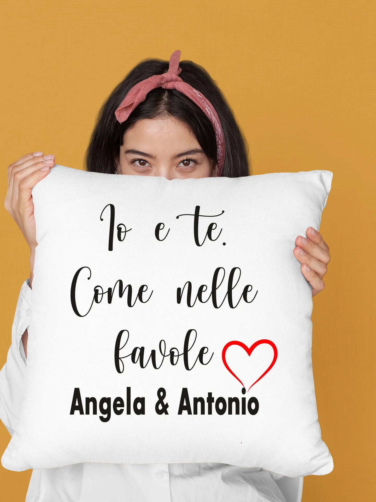 Cuscino SanValentino Regalo Fidanzati Innamorati Come nelle favole – PERSONALIZZA CON NOME
