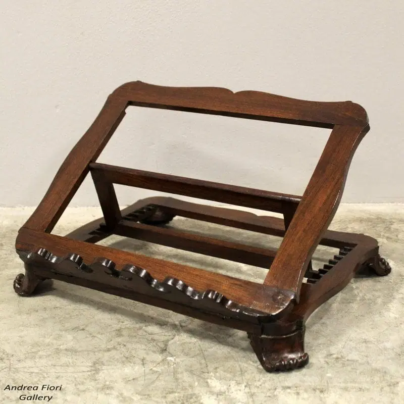Antico Leggio da tavolo in noce Italia 19°secolo