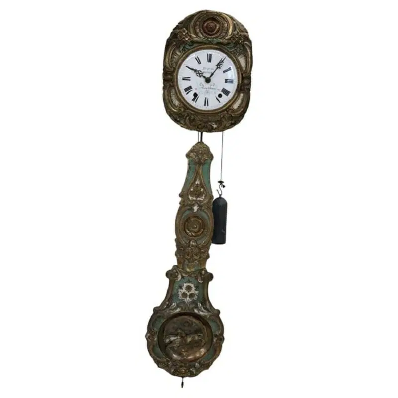 Orologio a pendolo antico da parete sec XIX