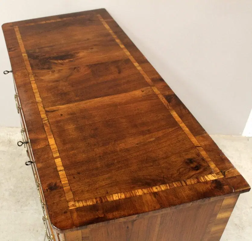 Antico cassettone comò Luigi XV in noce Italia 18°secolo - immagine 9