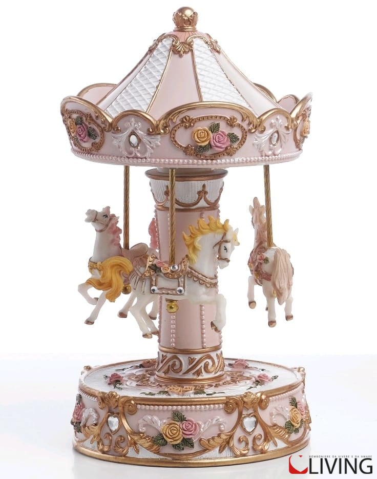 Giostra carillon resina rosa linea gioiello