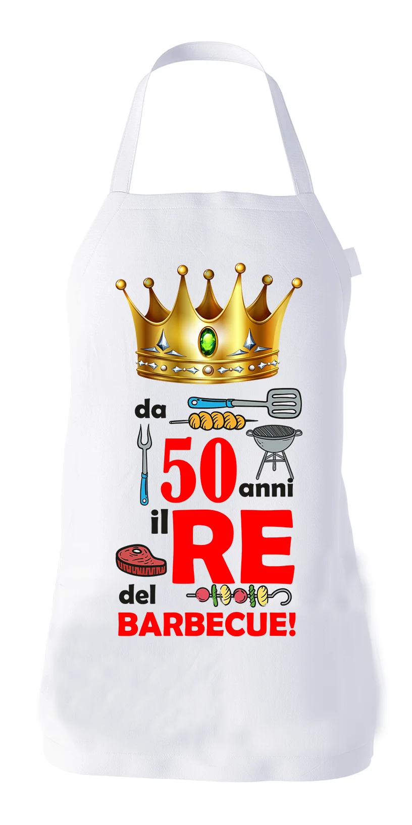 Grembiule Compleanno 50 anni divertente cucina barbecue Da 50 anni Il Re del Barbecue