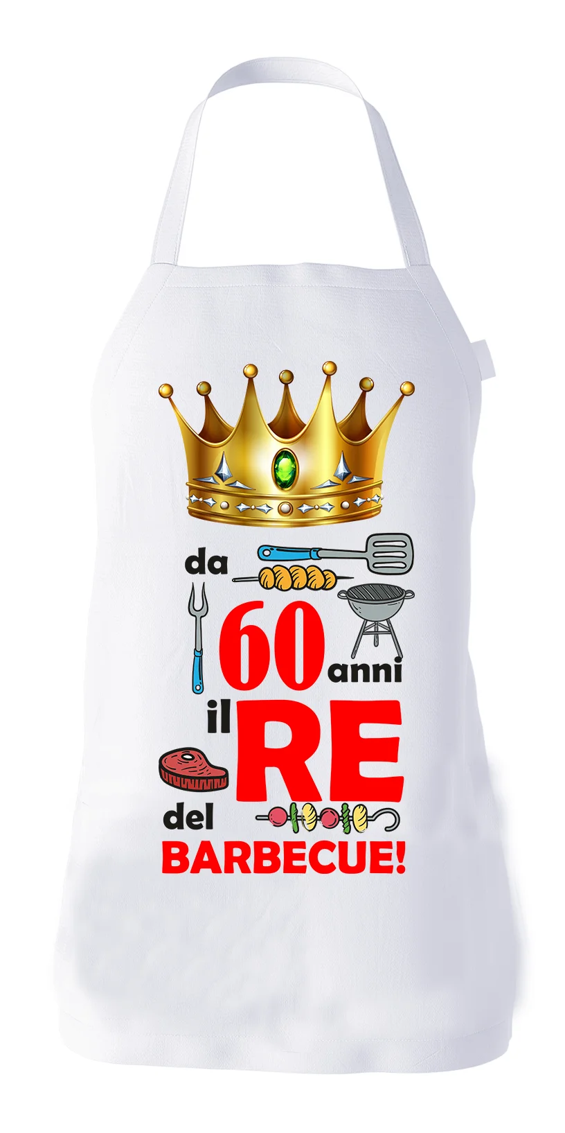 Grembiule Compleanno 60 anni divertente cucina barbecue Da 60 anni Il Re del Barbecue