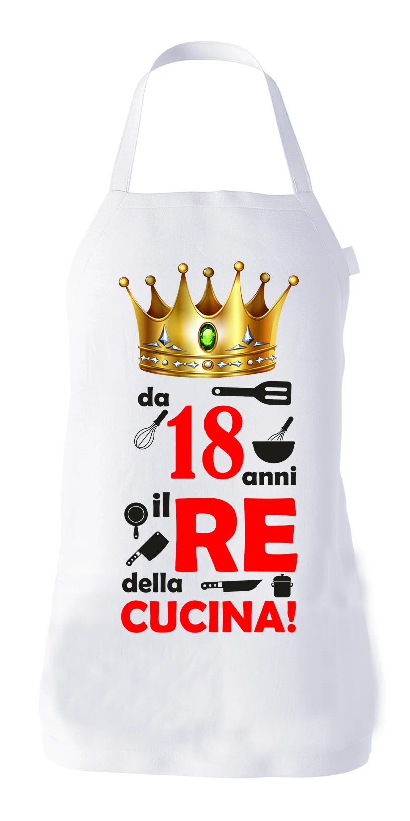 Grembiule Compleanno 18 anni divertente cucina barbecue Da 18 anni Il Re della cucina