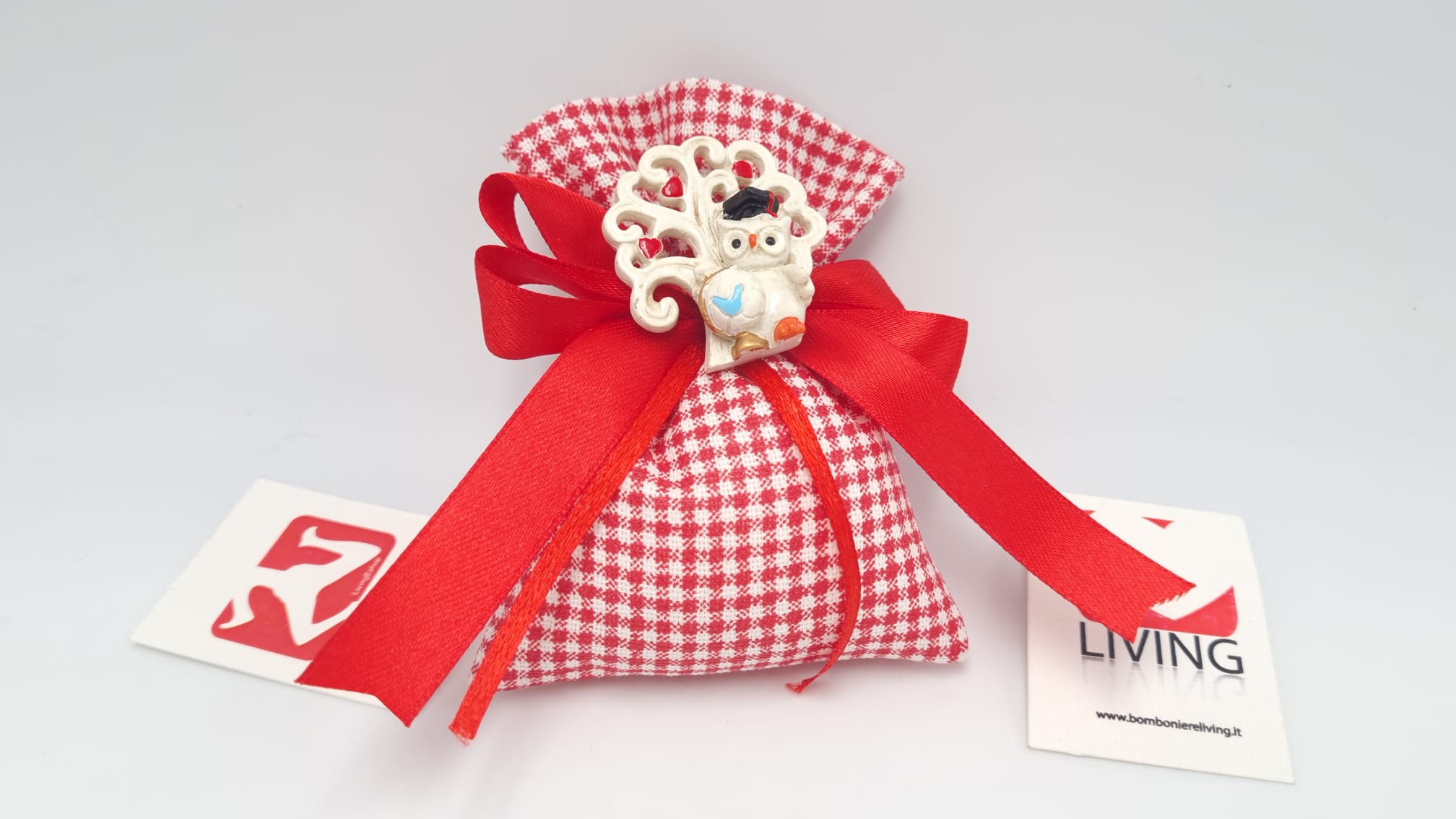 Bomboniera laurea albero con gufo a magnete - immagine 2