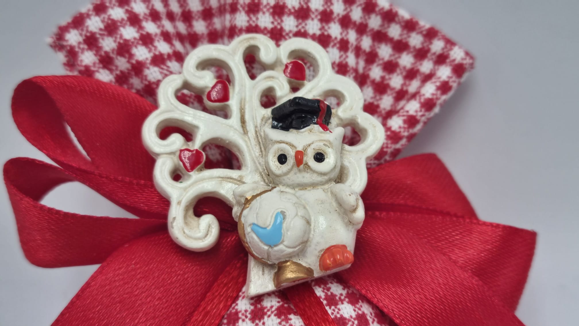 Bomboniera laurea albero con gufo a magnete - immagine 3