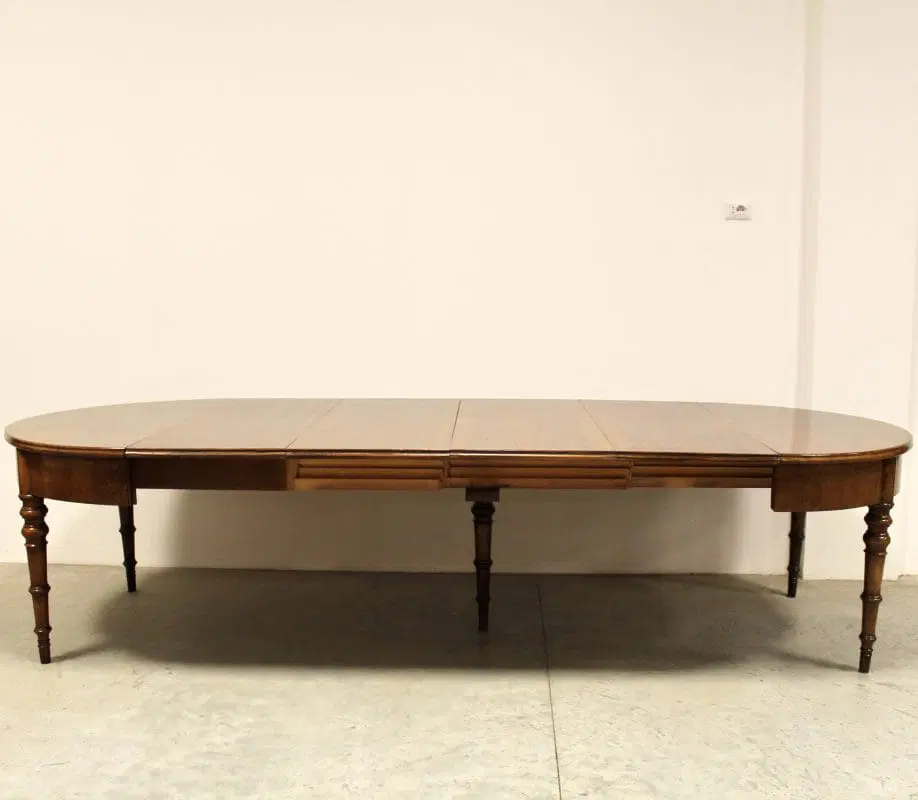 Antico tavolo allungabile Luigi Filippo in noce Italia 19°secolo - immagine 6
