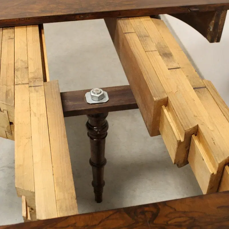 Antico tavolo allungabile Luigi Filippo in noce Italia 19°secolo - immagine 7