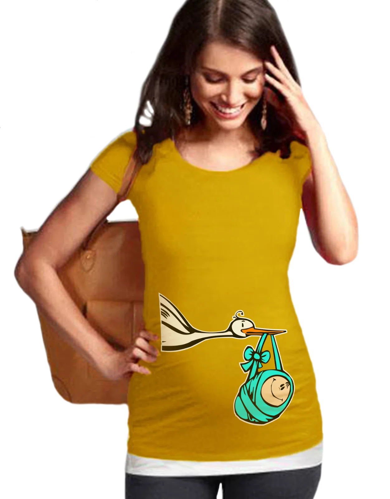 Tshirt Premaman maschietto in arrivo – cicogna – idea regalo