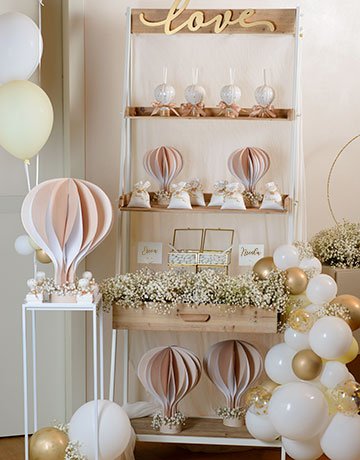 Bomboniera Matrimonio Tema Viaggio Matita Mongolfiera Beige - immagine 2