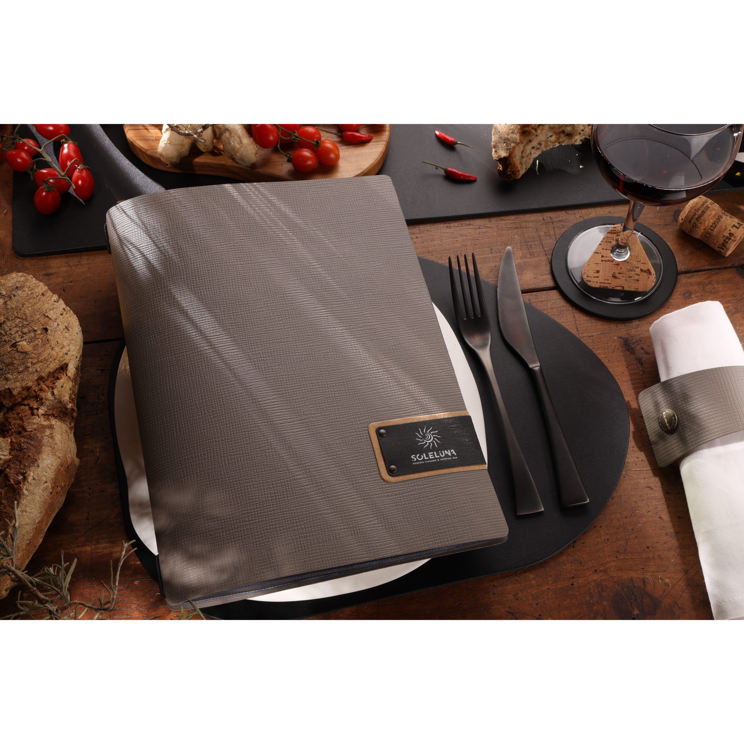 Porta menu chef tortora a4 solo elastico - immagine 4