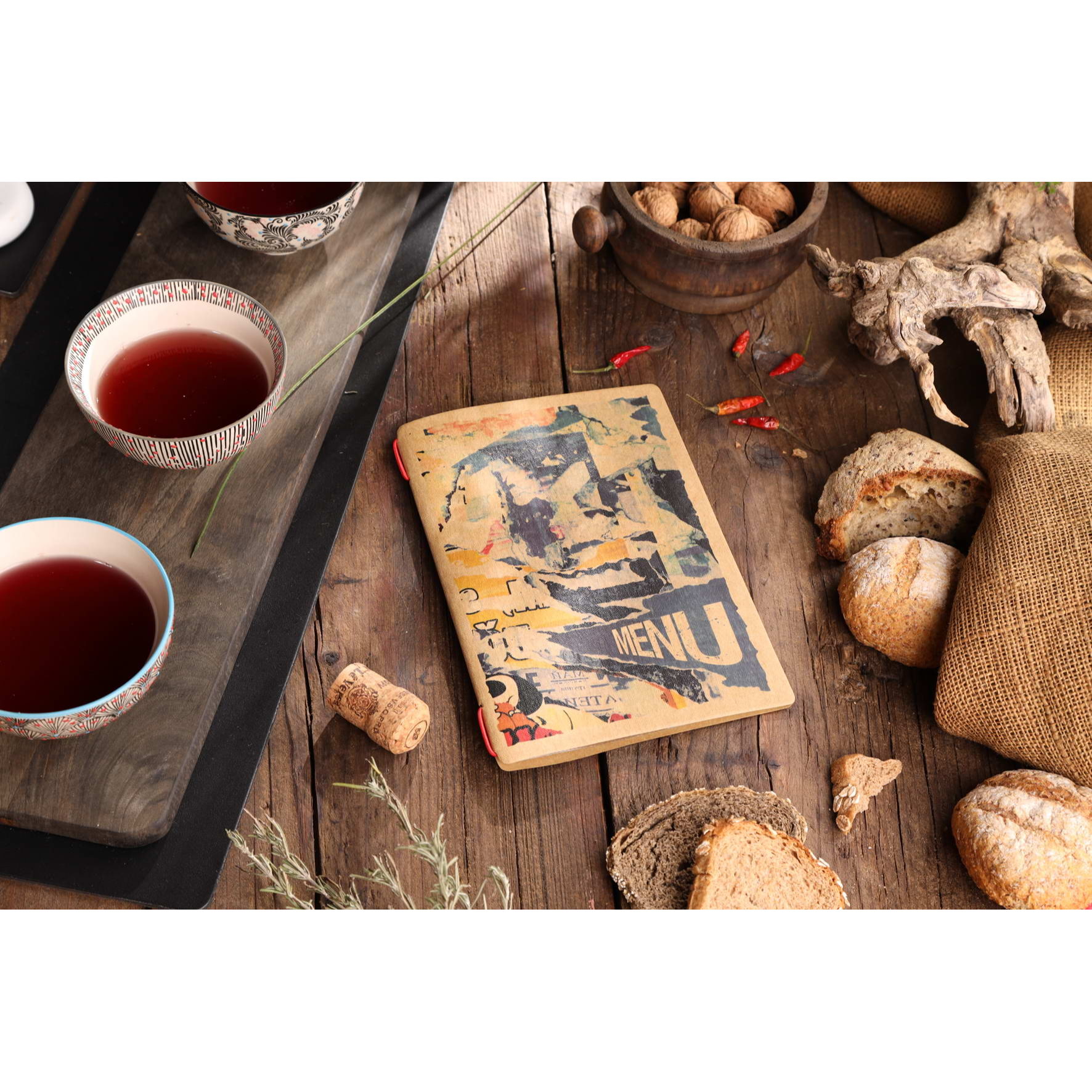 Porta menu custom naturale street art a5 solo elastico - immagine 2