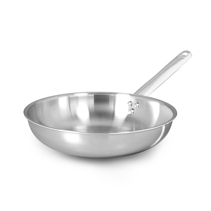 Padella svasata alta un manico alu-inox cm.28