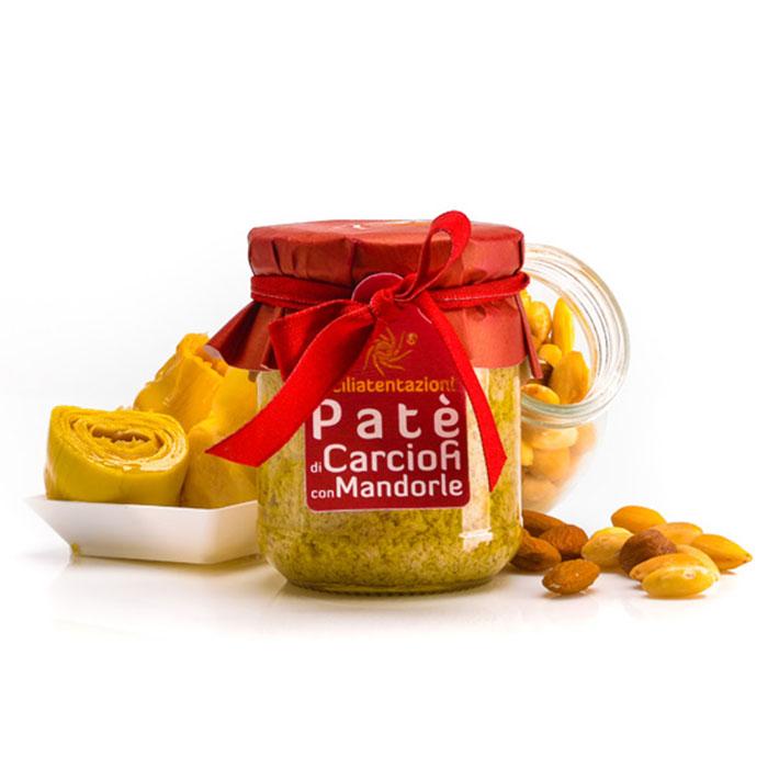Bomboniera gastronomica patè di carciofi con mandorle