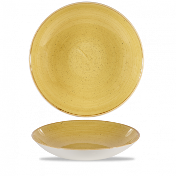 Piatto fondo bowl ampia coupe stonecast mustard seed yellow cm.31