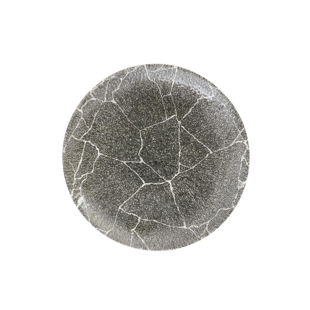 Piatto piano coupe kintsugi reverse quartz black cm.16,5