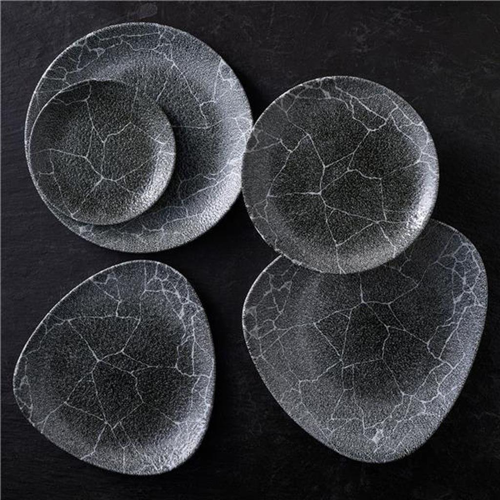 Piatto piano coupe kintsugi reverse quartz black cm.16,5 - immagine 2