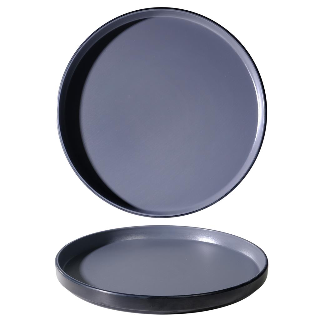 Piatto piano melamina bicolor grey cm.20