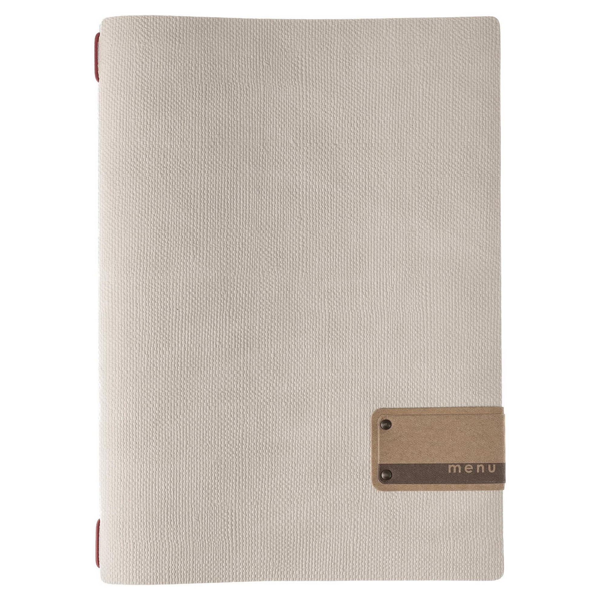 Porta menu juta avorio etichetta patch a4 solo elastico