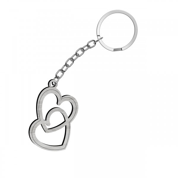 Bomboniera Portachiavi Cuori In Legno