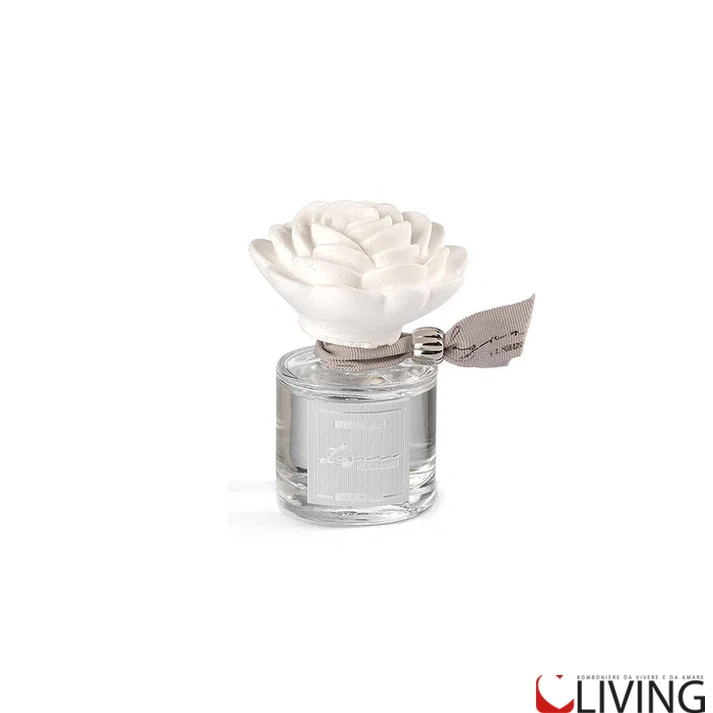Bomboniera profumatore in vetro con Camelia in gesso - immagine 2