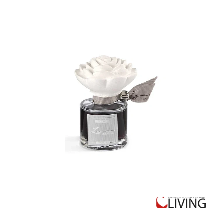 Bomboniera profumatore in vetro con Camelia in gesso - immagine 3