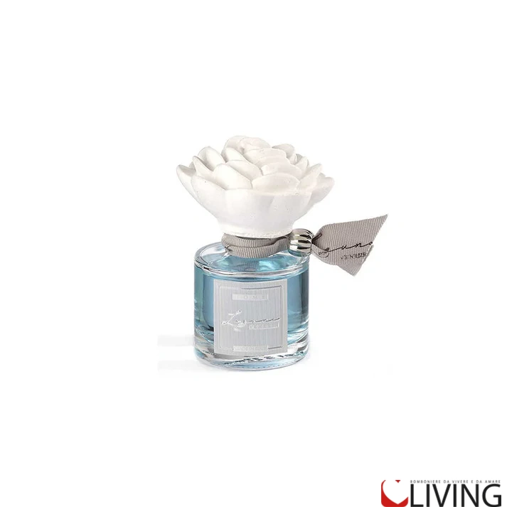 Bomboniera profumatore in vetro con Camelia in gesso - immagine 4