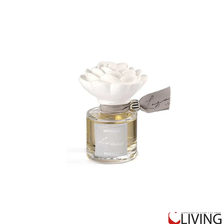 Bomboniera profumatore in vetro con Camelia in gesso - immagine 5
