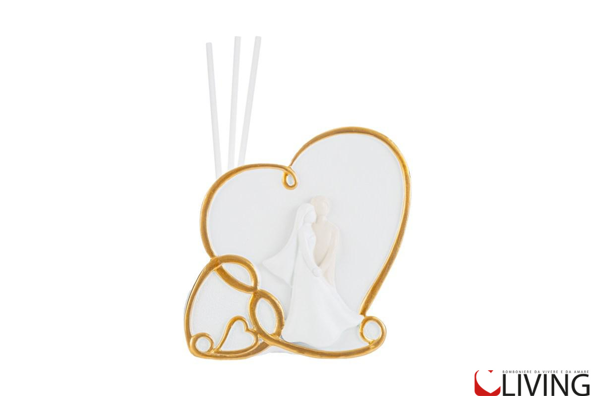 Bomboniera profumatore sposi in resina