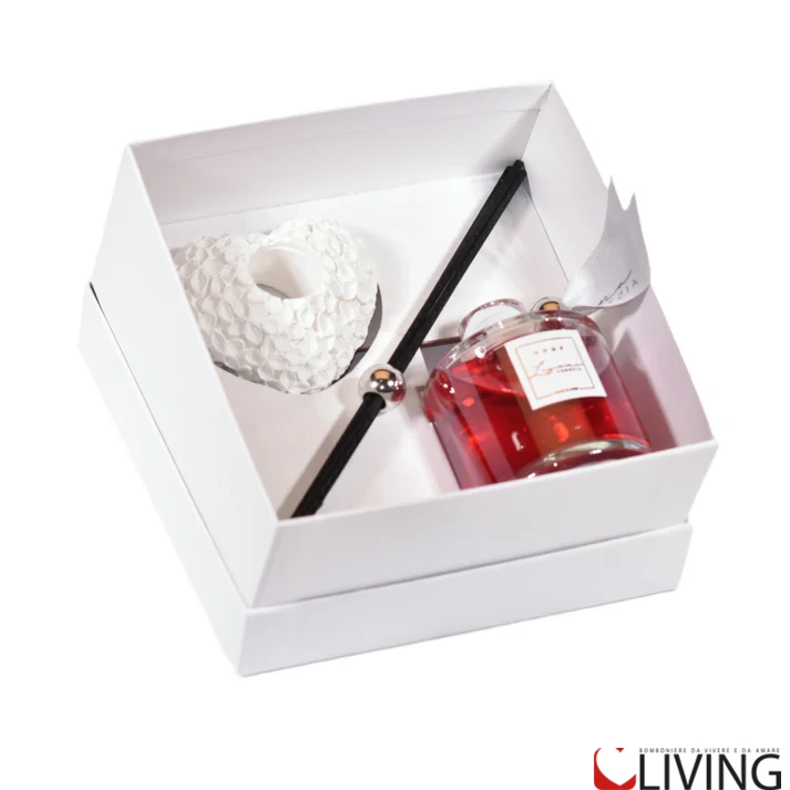 Bomboniera profumatore vetro e diffusore in gesso a forma di cuore - immagine 3