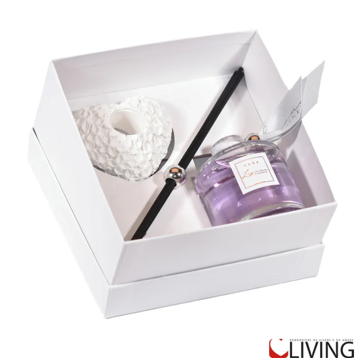 Bomboniera profumatore vetro e diffusore in gesso a forma di cuore - immagine 2