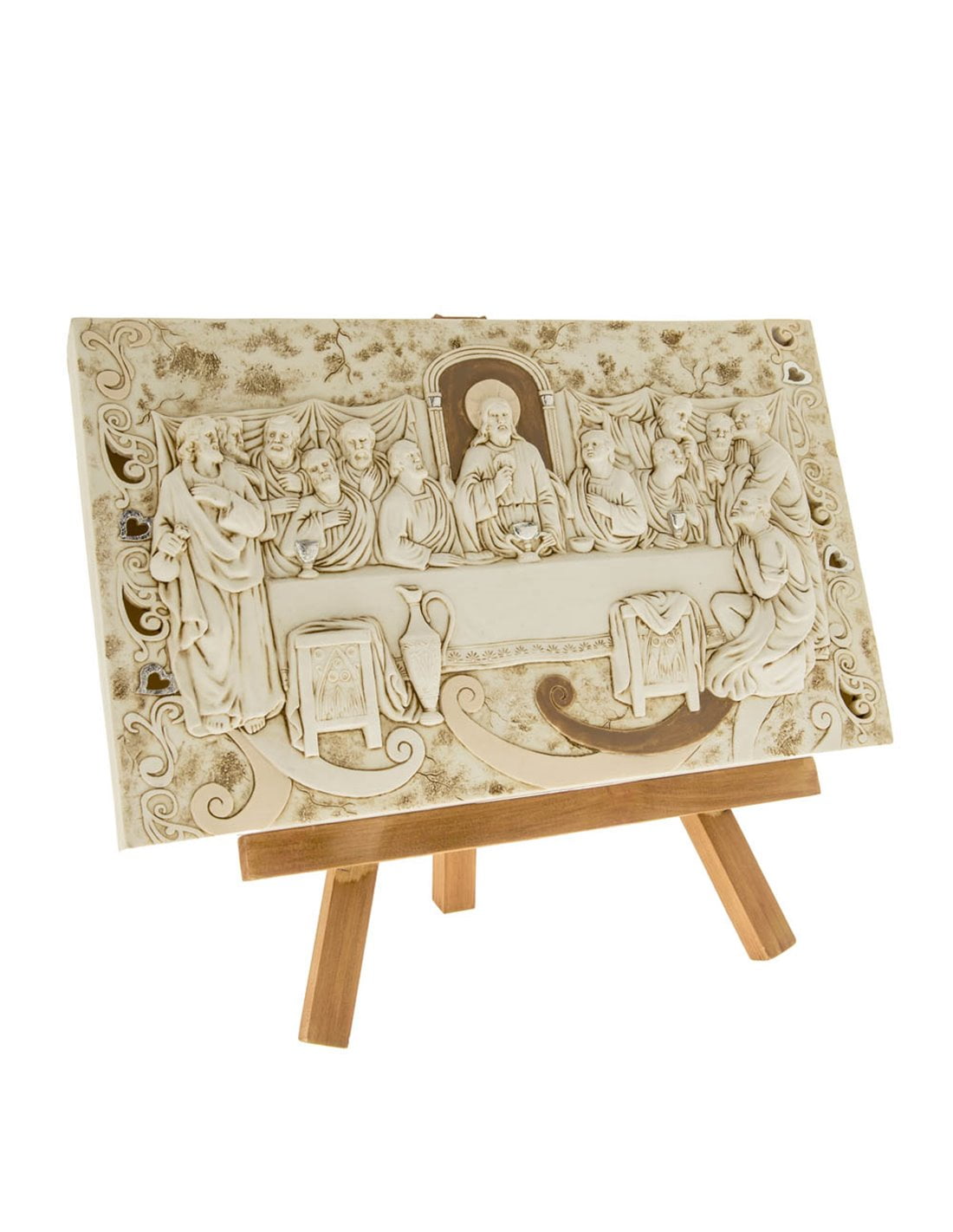 Quadro ultima cena in polvere di marmo